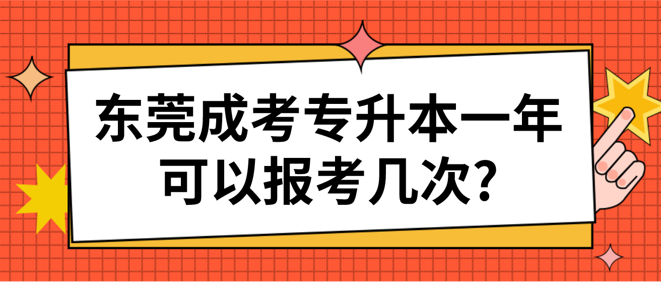 东莞成人高考专升本一年可以报考几次?