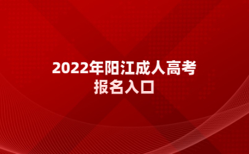 2022年广东阳江市成人高考报考系统